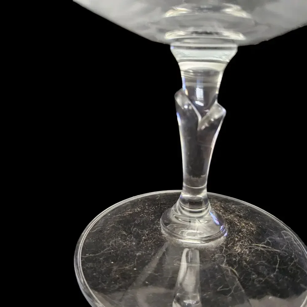 Bohemia Brigitta Coupe Glass Set Floral Etched Dessert Bowls